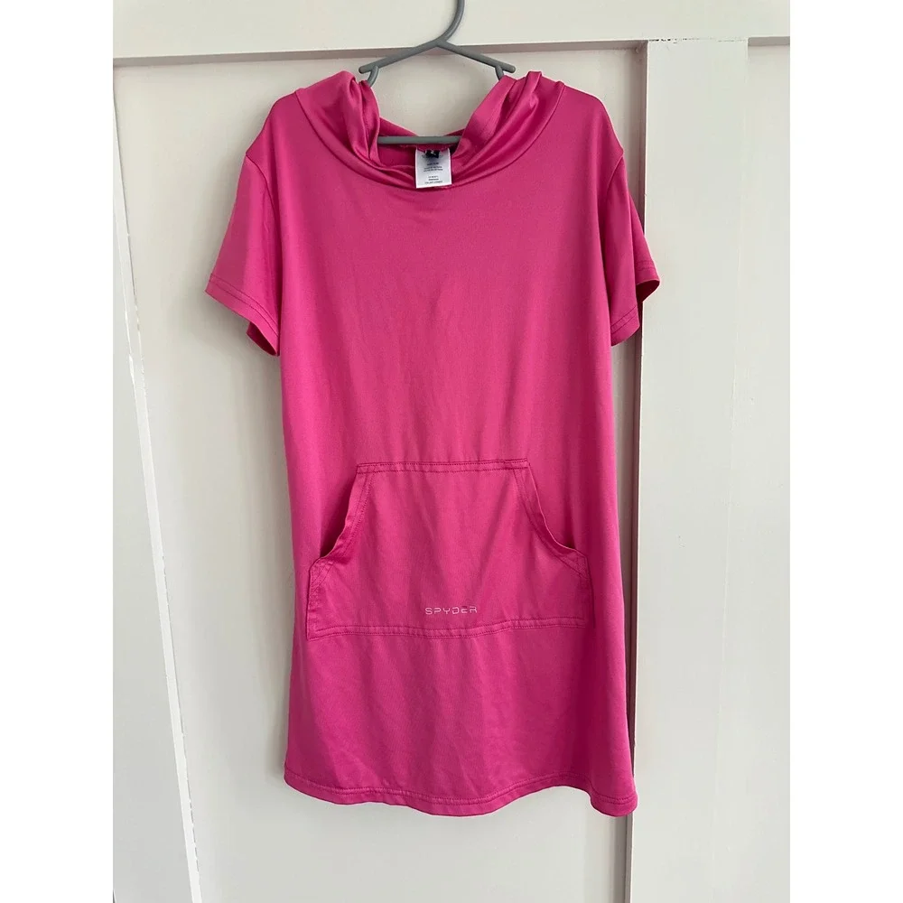 Spyder Girls Pink Short Sleeve Hooded Active Dress Size Small 7/8